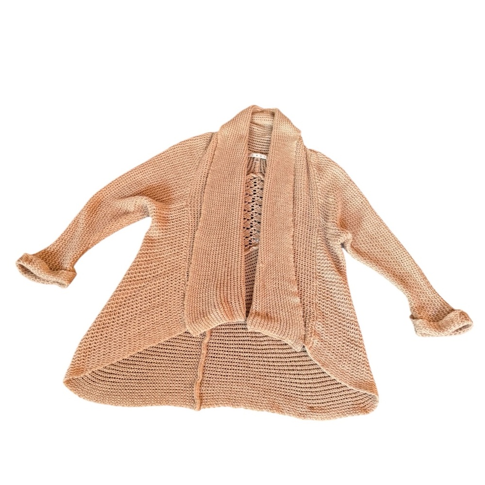 Women CAbi Teachers Pet Lightweight Linen Open Front Draped Knit Cardigan Size L - Picture 9 of 16